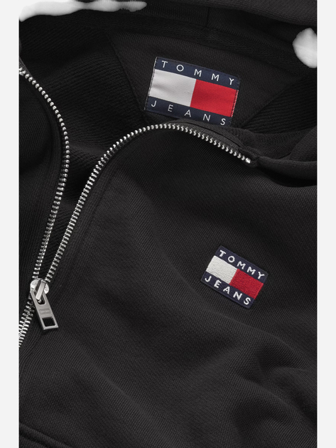 Толстовка на блискавці з капюшоном оверсайз жіноча Tommy Jeans DW0DW19412-BDS XS Чорна (8720638460107) - зображення 5