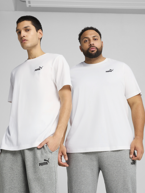 Футболка бавовняна довга чоловіча Puma Ess Small No.1 Logo Tee 68253402 L Біла (4067983300813) - зображення 1