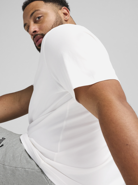 Футболка бавовняна довга чоловіча Puma Ess Small No.1 Logo Tee 68253402 3XL Біла (4067983300783) - зображення 4