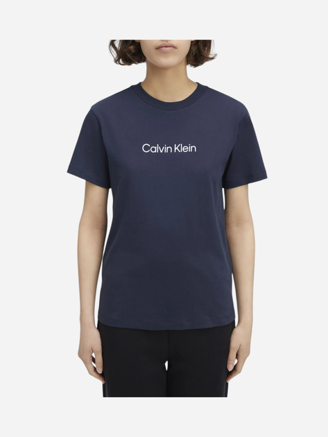 Футболка бавовняна жіноча Calvin Klein K20K205448-CEF L Темно-синя (8720639972067) - зображення 1