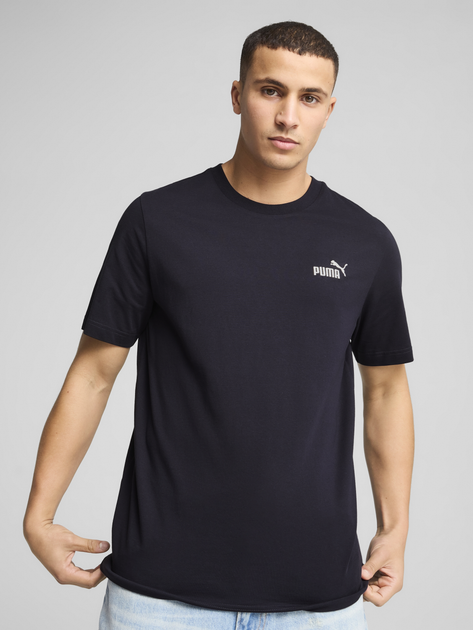 Футболка бавовняна довга чоловіча Puma Ess Small No.1 Logo Tee 68253416 S Темно-синя (4067983301001) - зображення 1