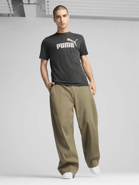 Koszulka męska Puma Ess No.1 Logo Heather Tee 68255007 L Ciemnoszara (4067983316760) - obraz 3