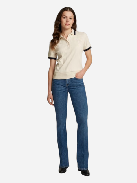 Поло жіноче Tommy Hilfiger WW0WW43925-AEF S Молочне (8720638414773) - зображення 3