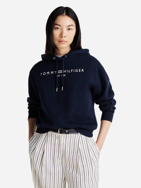 Худі жіноче Tommy Hilfiger WW0WW43598-C1G S Темно-синє (8720638385905) - зображення 1