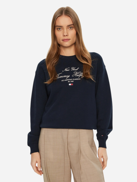 Світшот оверсайз жіночий Tommy Hilfiger WW0WW43844-C1G M Темно-синій (8720638380269) - зображення 1