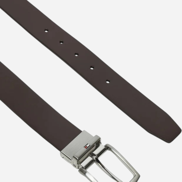 Ремінь чоловічий з натуральної шкіри Tommy Hilfiger AM0AM13012-BDS 105 см Чорний/Темно-коричневий (8720638196952) - зображення 3