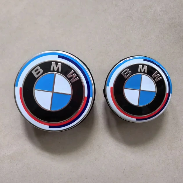 Набор автомобильных колпачков (заглушек) на литые диски RCS BMW 50 Years Anniversary 68/65 мм 4 шт (36136783536NEW-4) - изображение 2