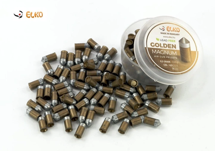 Кульки.Пульки для пневматики сталево-тефлонові Elko Golden Magnum 4,5мм, 0,55 г.75 шт - зображення 2