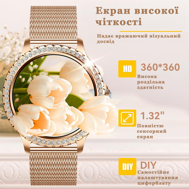 Смарт розумний годинник для жінок Smart Watch для айфон андроїд, фітнес годинник для жінок сенсорні фітнес-браслети - Фото 3 Смарт розумний годинник для жінок Smart Watch для айфон андроїд, фітнес годинник для жінок сенсорні фітнес-браслети - зображення 3