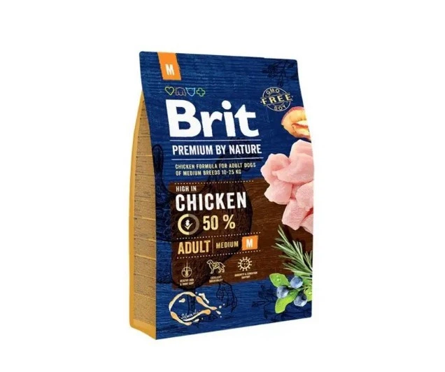 Сухой корм Brit Premium Dog Adult M для собак средних пород весом от 10 до 25 кг с курицей 8 кг - Фото 2 Сухой корм Brit Premium Dog Adult M для собак средних пород весом от 10 до 25 кг с курицей 8 кг - изображение 2