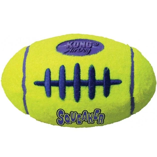 Игрушка KONG AirDog Squeaker Football регби мяч для собак малых пород S 5.1x8.3x5.1 см Желтый - изображение 4