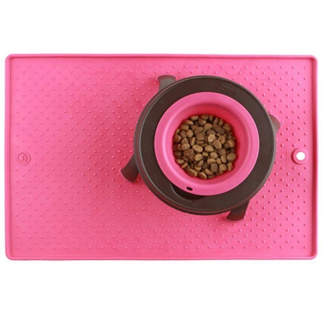 Коврик Dexas Pet Bowl, антискользящий для собак и кошек розовый, малый, 33х48 см - изображение 3