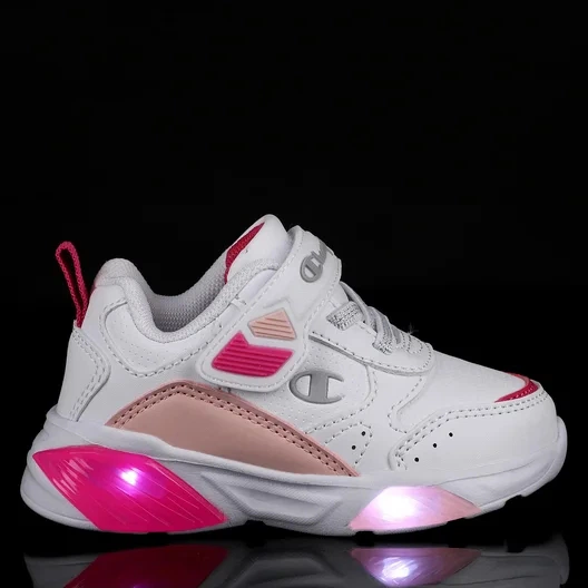 Sneakersy dziecięce dla dziewczynki świecące LED Champion Low Cut Shoe Wave Pu G Td S32819-WW001 26 (9C US) Białe (8058132486270) - obraz 4