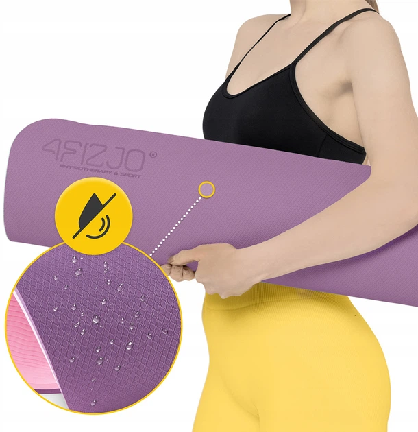 Коврик (мат) спортивный 4FIZJO TPE 180 x 60 x 0.6 см для йоги и фитнеса Violet/Pink (P-5907739316950) - изображение 5