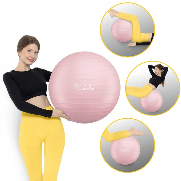 Мяч для фитнеса (фитбол) 4FIZJO 55 см Anti-Burst Pink (P-5907739316271) - изображение 11