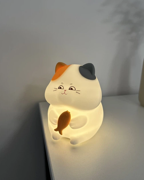 Нічник Котик, настільна лампа з акумулятором Goldlux 327642 Gatto Led 1x1W 3000K+RGB 59Lm IP20 (094605) - изображение 7