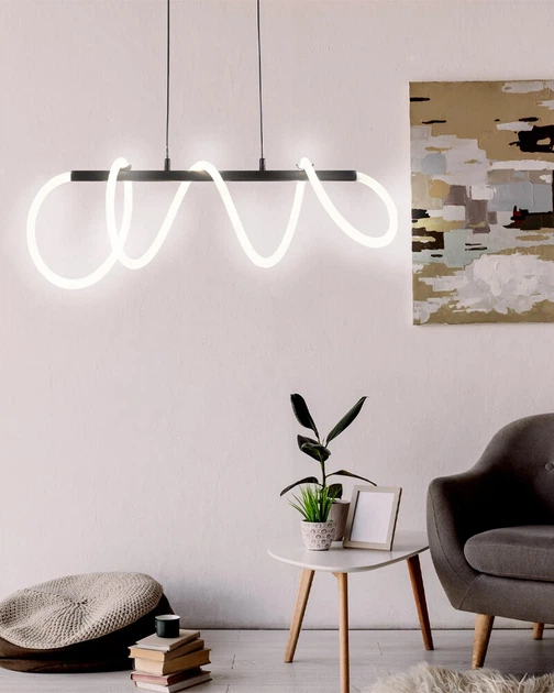 Підвісний світильник, люстра Goldlux 329080 Emma Led 1x38W 4000K 4450Lm IP20 Чорний (094745) - зображення 4