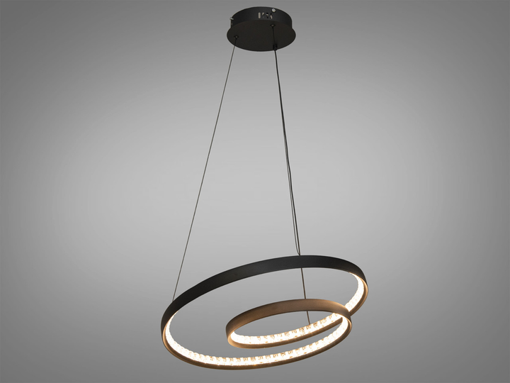 Подвесная LED люстра в коридор, цвет чёрный, 72W на 10м2 7536-500BK-LS - изображение 1