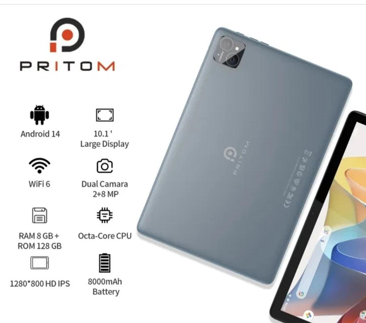 Планшет Pritom Tab 11, 8GB/128GB з клавіатурою, мишею 8000 мАг - зображення 3