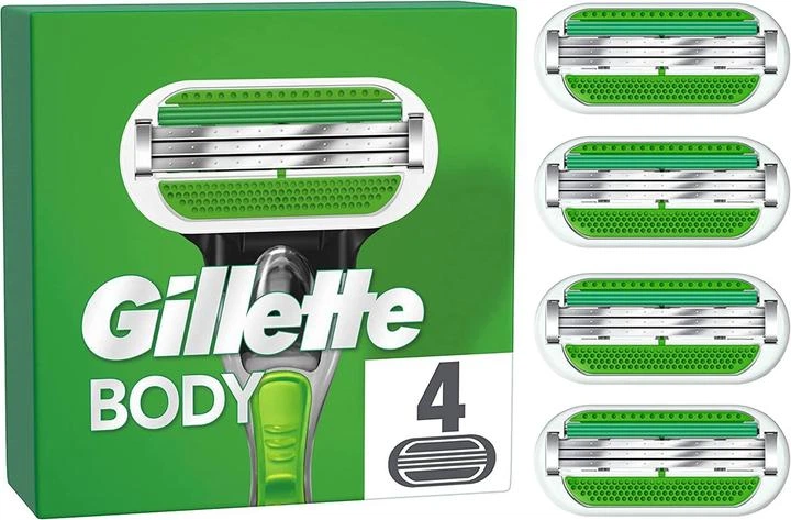 Сменные картриджи для бритья тела (лезвия кассеты) мужские Gillette BODY кассеты 4 шт - Фото 1 Сменные картриджи для бритья тела (лезвия кассеты) мужские Gillette BODY кассеты 4 шт - изображение 1