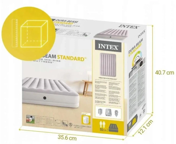 Надувне ліжко Intex 64179, 203 x 152 x 30 см, з електронасосом. Двомісне - Фото 5 Надувне ліжко Intex 64179, 203 x 152 x 30 см, з електронасосом. Двомісне - изображение 5