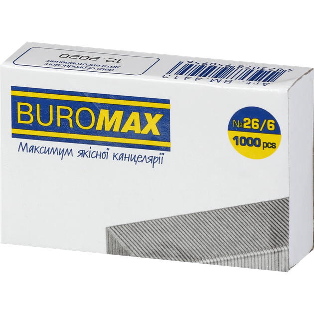 Скоби для степлера №26/6 Buromax Люкс 1000 шт (BM.4413) - Фото 1 Скоби для степлера №26/6 Buromax Люкс 1000 шт (BM.4413) - изображение 1