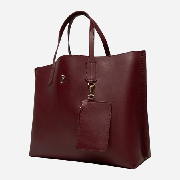Torba shopper damska duża Tommy Hilfiger AW0AW17335-V18 Bordowa (8720638201298) - obraz 4