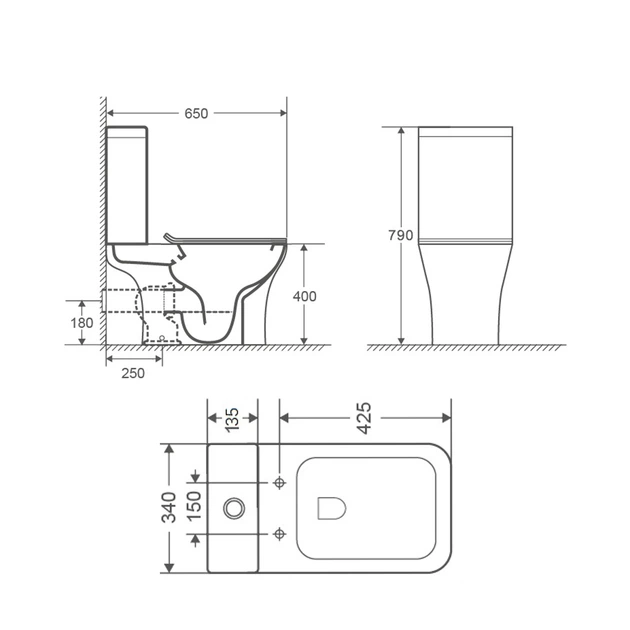 Унитаз-компакт Qtap Presto Quadro безободковый с сиденьем Soft-close QT24221215AW - изображение 2