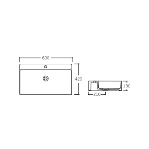 Умывальник Qtap Nando LT 600x420x130 White QT12116146W - изображение 2