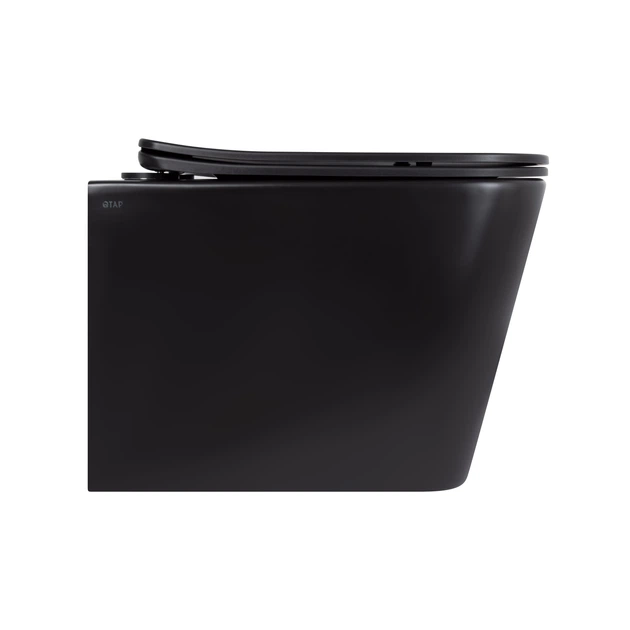 Унітаз підвісний Qtap New Ultra Ultra Quiet безобідковий з сидінням Soft-close MATT BLACK - зображення 3