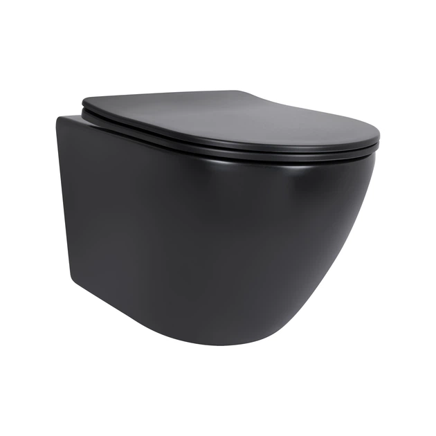 Унітаз підвісний Qtap Robin New Ultra Quiet Soft-close MATT BLACK QT13332381АSMB - Фото 1 Унітаз підвісний Qtap Robin New Ultra Quiet Soft-close MATT BLACK QT13332381АSMB - зображення 1