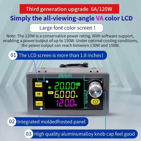 DC-DC понижающий/повышающий преобразователь XY-SK120 CC/CV 6-36V 6A 120W + Wi-Fi модуль - Фото 5 DC-DC понижающий/повышающий преобразователь XY-SK120 CC/CV 6-36V 6A 120W + Wi-Fi модуль - изображение 5