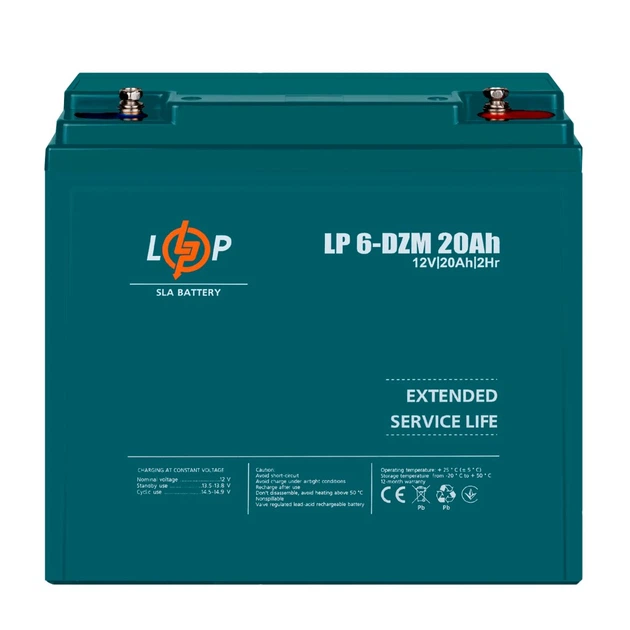 Тяговый аккумулятор LogicPower LP 6-DZM-20 12В 20А·час (AGM, 400 циклов, LP5438) для ИБП, электросамокатов и резервного питания - изображение 2