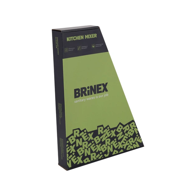Змішувач для кухні чорний матовий Brinex Pure 015F Black Matt BRIPUR015FBLM - зображення 6