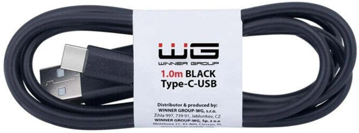 Kabel Winner Group USB-A - USB-C 1 m Black (8591194093074) - obraz 1