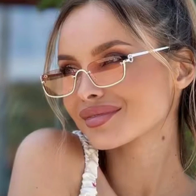Сонцезахисні окуляри No Brand напівободкові Luxury GG бежеві із золотом - Фото 1 Сонцезахисні окуляри No Brand напівободкові Luxury GG бежеві із золотом - зображення 1