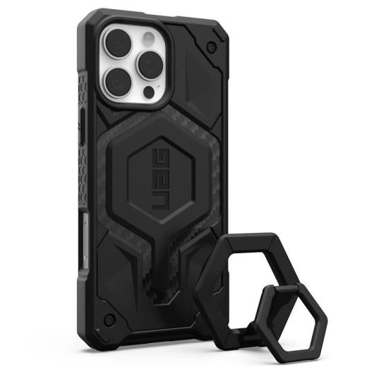 Протиударний чохол UAG Monarch Pro Magsafe Carbon Fiber/Black Stand для iPhone 16 Pro Max (1144571BV01) - Фото 1 Протиударний чохол UAG Monarch Pro Magsafe Carbon Fiber/Black Stand для iPhone 16 Pro Max (1144571BV01) - зображення 1