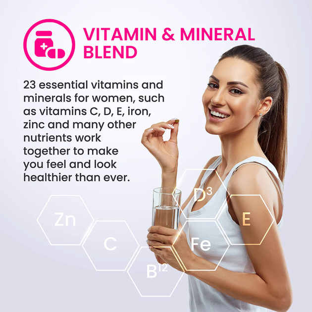 Multiwitaminy dla kobiet VPLab Ultra Women'S Multivitamin Formula 60 kapsułek (5060730362101) - obraz 6