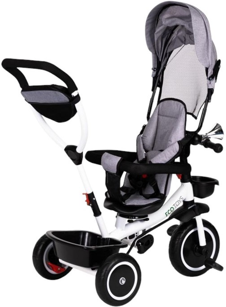 Триколісний велосипед EcoToys прогулянковий візок YM-BT-2 Gray (5903089068105) - зображення 4