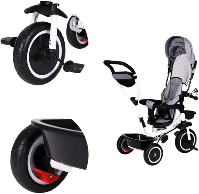 Триколісний велосипед EcoToys прогулянковий візок YM-BT-2 Gray (5903089068105) - зображення 7