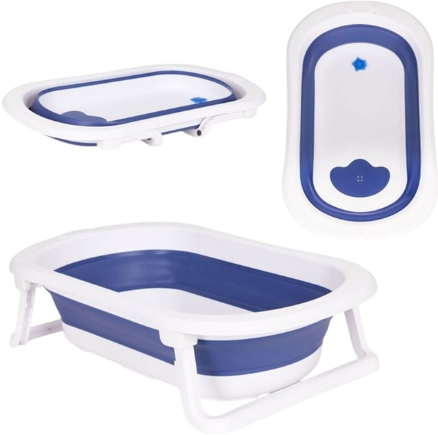 Дитяча ванночка EcoToys складна з зливом HA-B27 Blue (5903769976997) - зображення 4