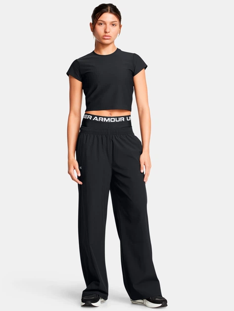 Спортивные штаны женские Under Armour Ua Rival Wide Leg Pant 1386453-001 L Черные (197777173744) - изображение 3