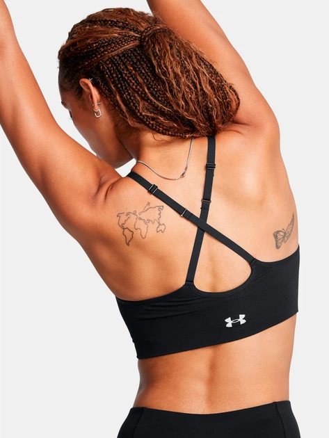 Спортивный топ для фитнеса женский Under Armour Vanish Seamless Low Bra 1384417-001 L Черный (196886942982) - изображение 2
