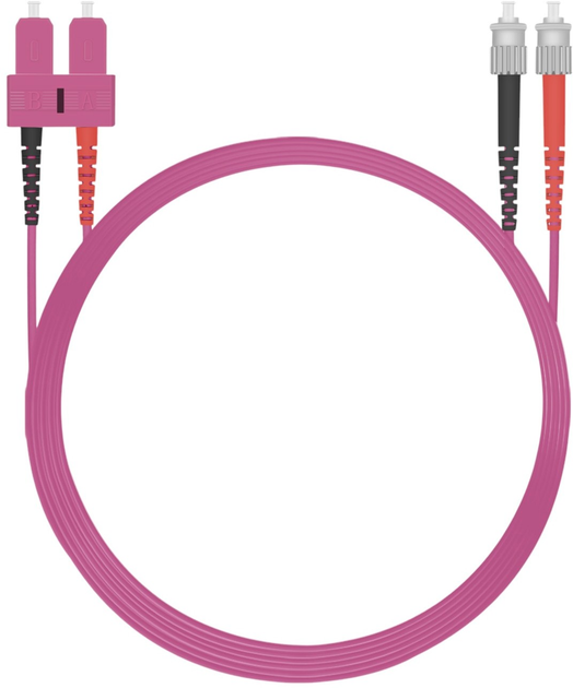 Волоконно-оптичний патч-корд Helos ST/ST Duplex 50/125µm OM4 10 m Violet (4005938264278) - зображення 3