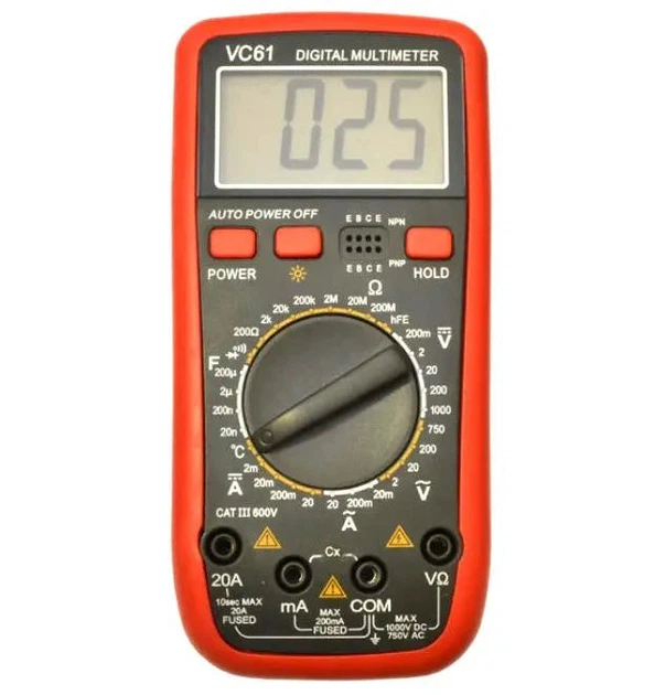 Мультиметр-тестер цифровий Digital Multiter VC 61 - Фото 1 Мультиметр-тестер цифровий Digital Multiter VC 61 - изображение 1