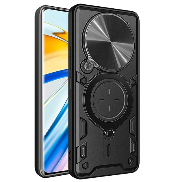 Ударопрочный чехол Bracket case with Magnetic для Xiaomi Redmi 14C / Poco C75 Black Без бренда - изображение 2