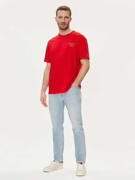 Koszulka męska bawełniana Tommy Jeans DM0DM18872-XNL 2XL Czerwona (8720645849087) - obraz 3