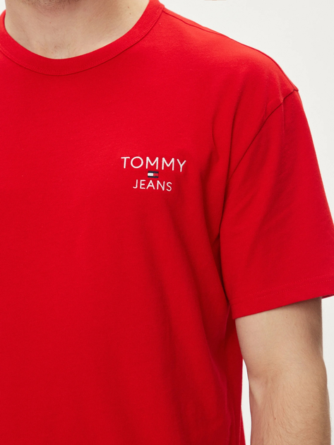 Koszulka męska bawełniana Tommy Jeans DM0DM18872-XNL 2XL Czerwona (8720645849087) - obraz 5