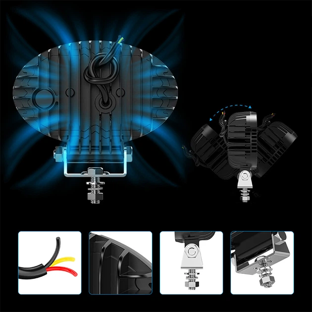 Світлодіодна фара DXZ 55C-BW-T9 9 LED водонепроникна - зображення 3