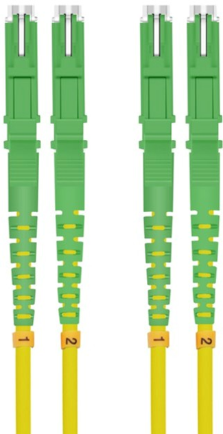 Волоконно-оптичний патч-корд Helos E2000 APC/E2000 APC Duplex 9/125µm OS2 3 m Green (4005938546534) - зображення 1